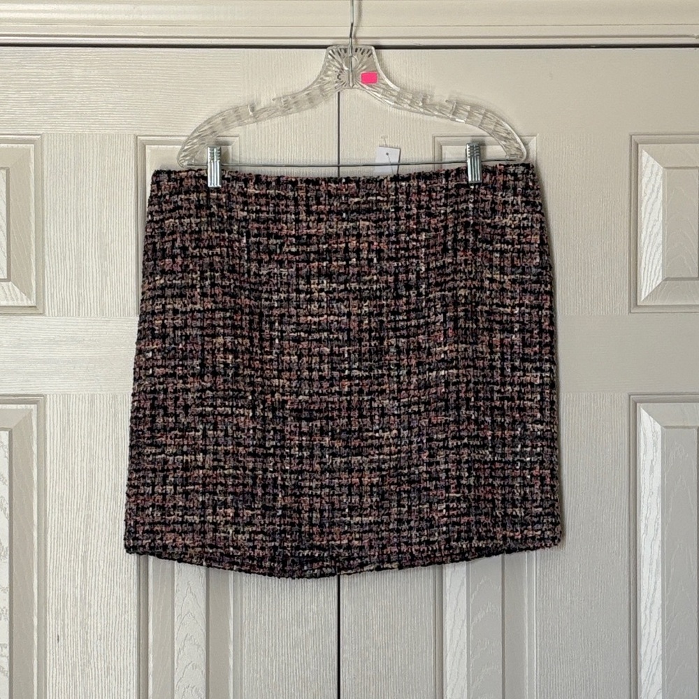 WHBM Black & Pink Tweed Boot Skirt